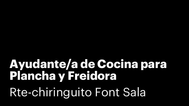 Ayudante/a de Cocina para Plancha y Freidora