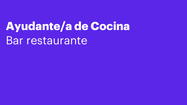 Ayudante/a de Cocina