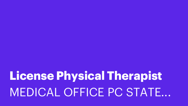 License Physical Therapist