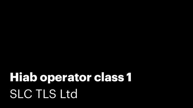 Hiab operator class 1