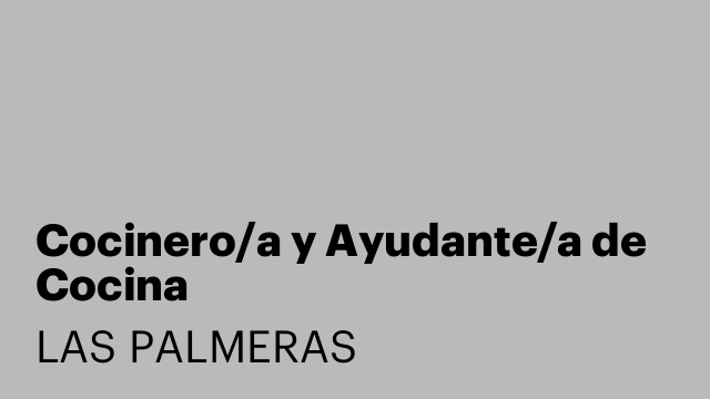 Cocinero/a y Ayudante/a de Cocina