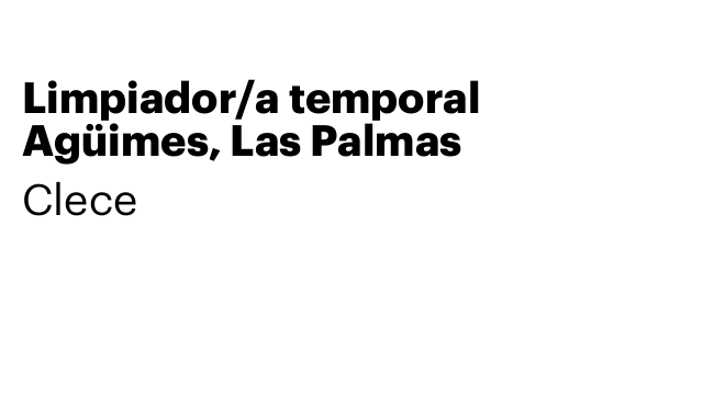 Limpiador/a temporal Agüimes, Las Palmas