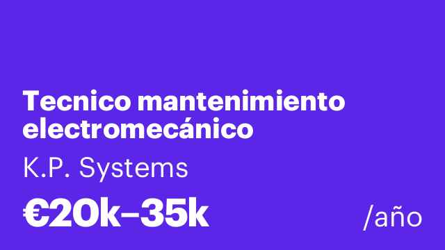 Tecnico mantenimiento electromecánico