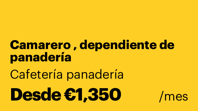 Camarero , dependiente de panadería