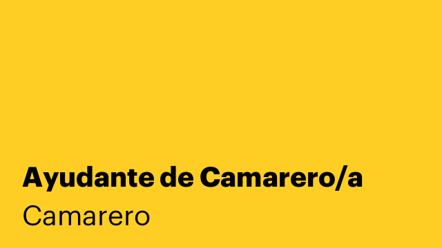 Ayudante de Camarero/a
