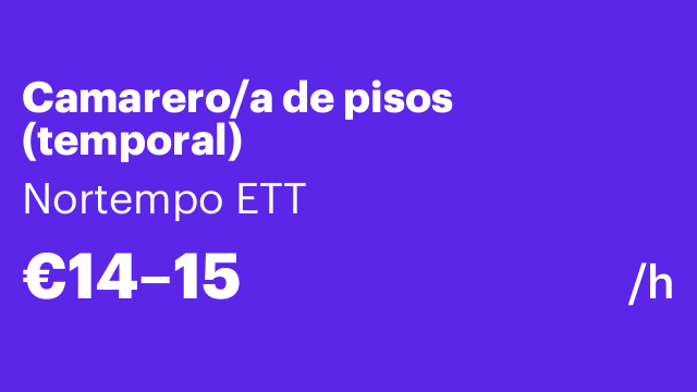 Camarero/a de pisos (temporal)