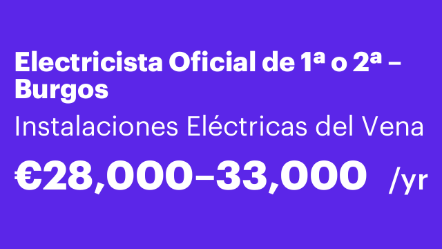 Electricista Oficial de 1ª o 2ª – Burgos