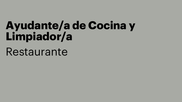 Ayudante/a de Cocina y Limpiador/a