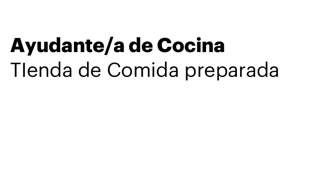 Ayudante/a de Cocina