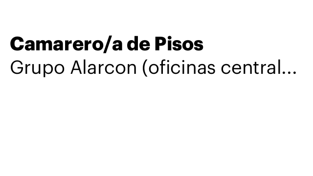 Camarero/a de Pisos