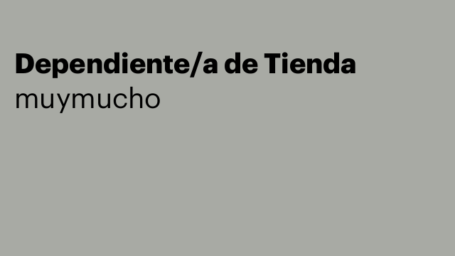 Dependiente/a de Tienda