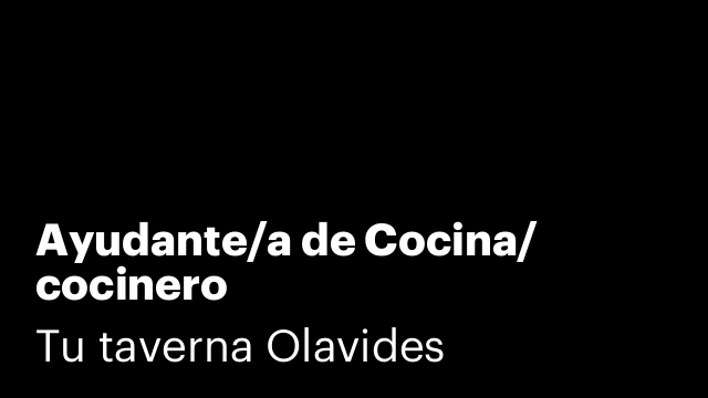 Ayudante/a de Cocina/ cocinero