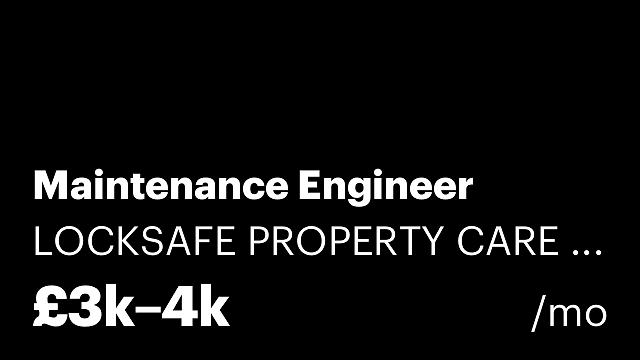 Maintenance Engineer