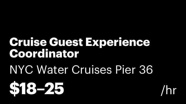 Cruise Guest Experience Coordinator
