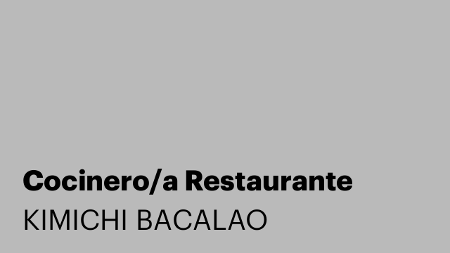 Cocinero/a Restaurante