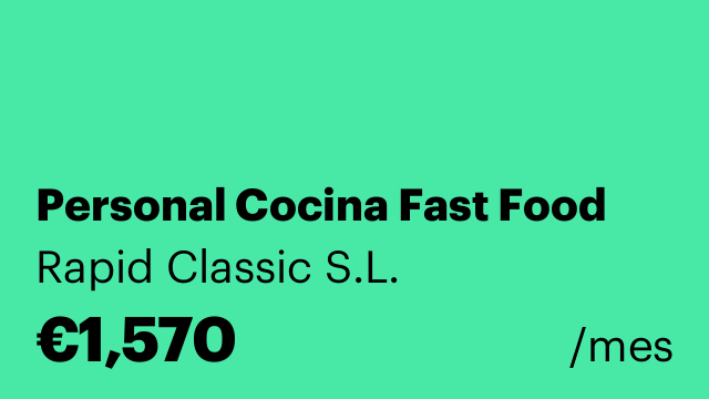 Personal Cocina Fast Food