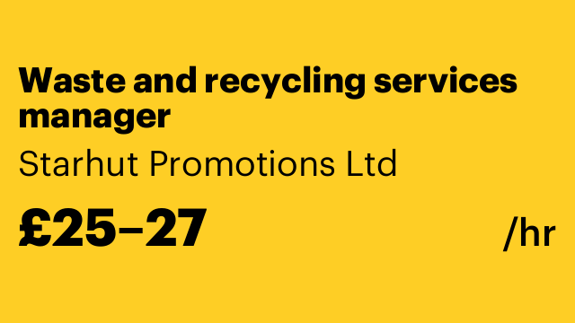 Waste and recycling services manager