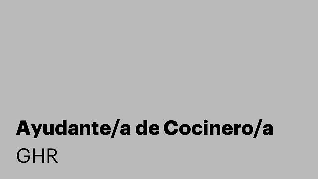 Ayudante/a de Cocinero/a