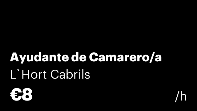 Ayudante de Camarero/a