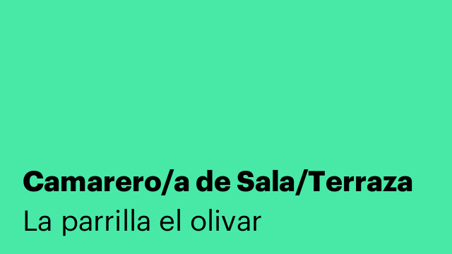 Camarero/a de Sala/Terraza
