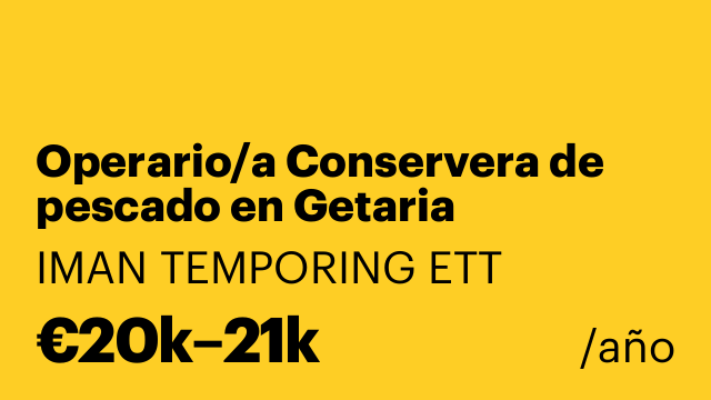 Operario/a Conservera de pescado en Getaria