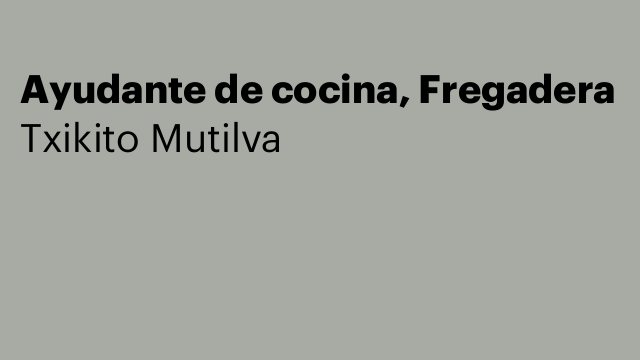 Ayudante de cocina, Fregadera