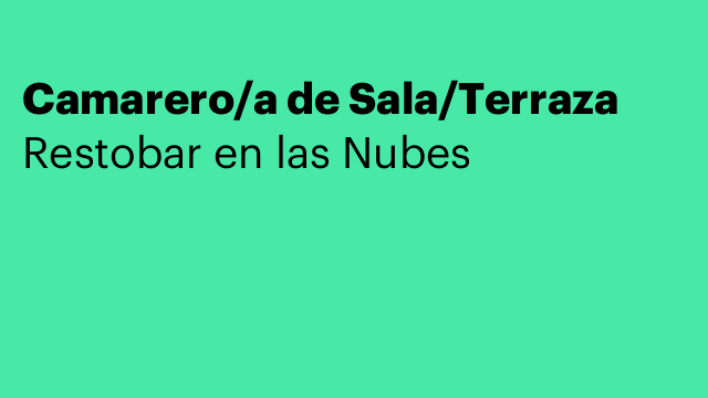 Camarero/a de Sala/Terraza