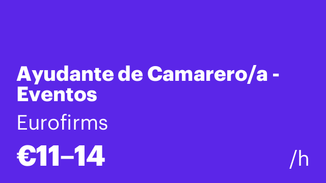 Ayudante de Camarero/a - Eventos