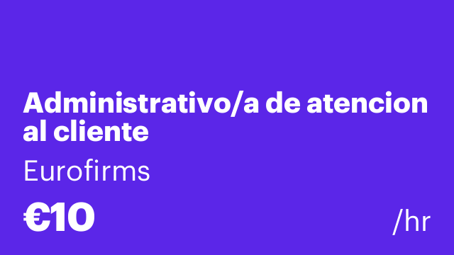 Administrativo/a de atencion al cliente