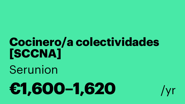 Cocinero/a colectividades [SCCNA]