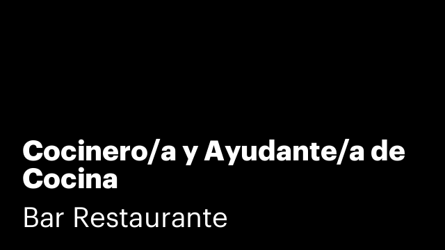 Cocinero/a y Ayudante/a de Cocina