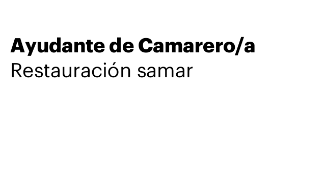 Ayudante de Camarero/a