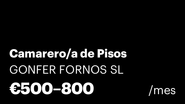 Camarero/a de Pisos
