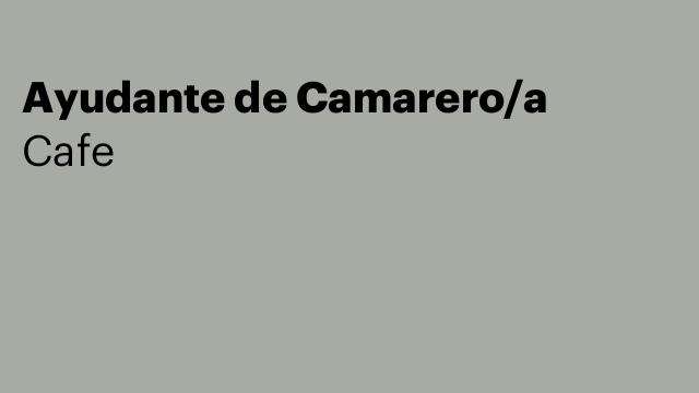 Ayudante de Camarero/a