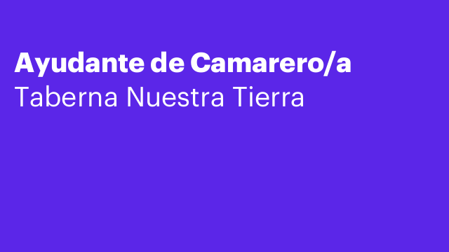 Ayudante de Camarero/a