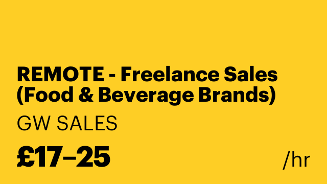 REMOTE - Freelance Sales (Food & Beverage Brands)