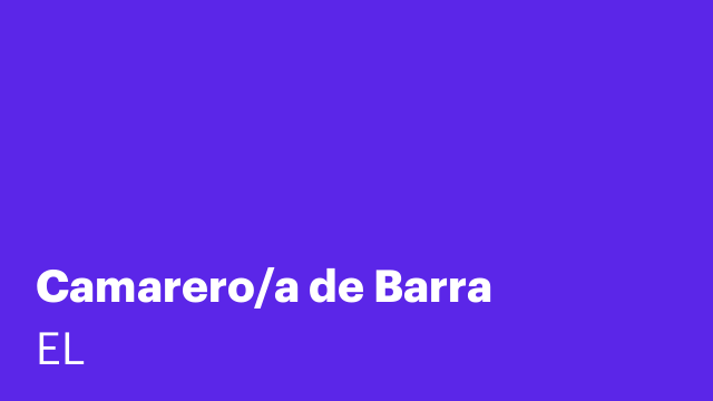 Camarero/a de Barra
