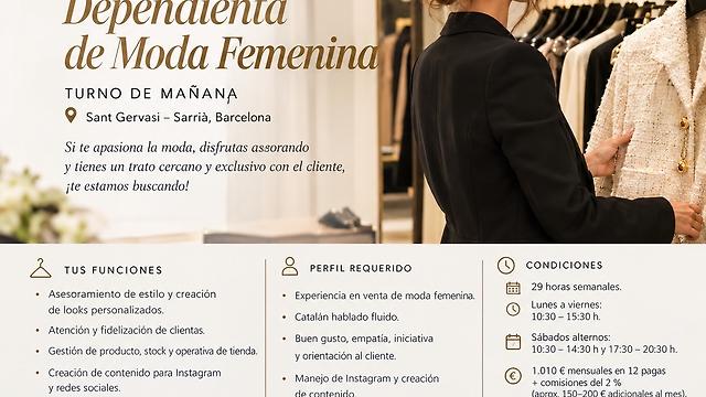 DEPENDIENTA DE MODA FEMENINA | TURNO DE MAÑANA