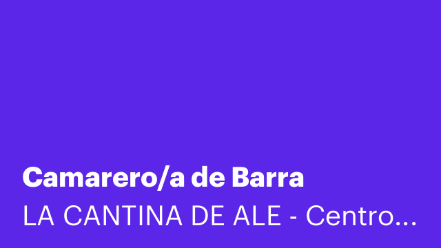 Camarero/a de Barra
