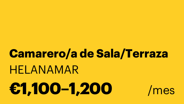 Camarero/a de Sala/Terraza