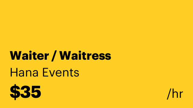 Waiter / Waitress