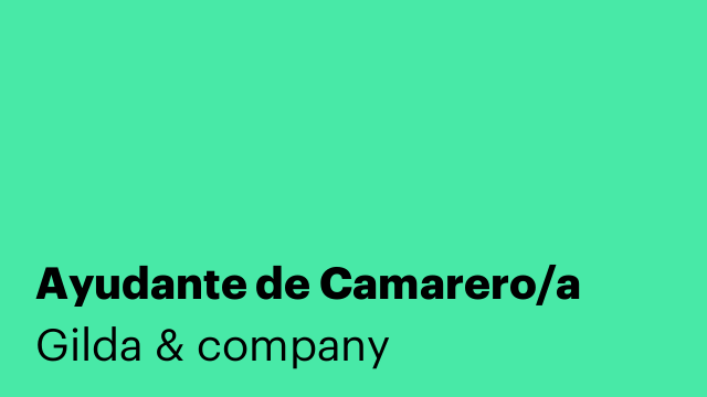 Ayudante de Camarero/a