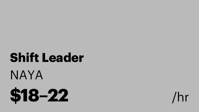 Shift Leader