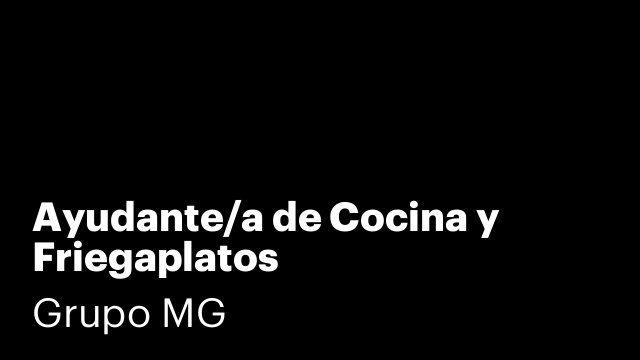 Ayudante/a de Cocina y Friegaplatos