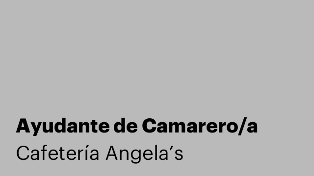 Ayudante de Camarero/a