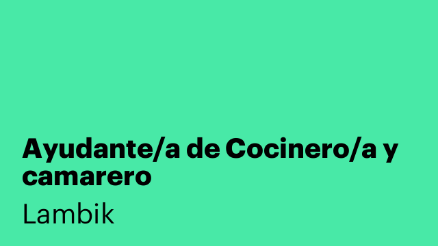 Ayudante/a de Cocinero/a y camarero