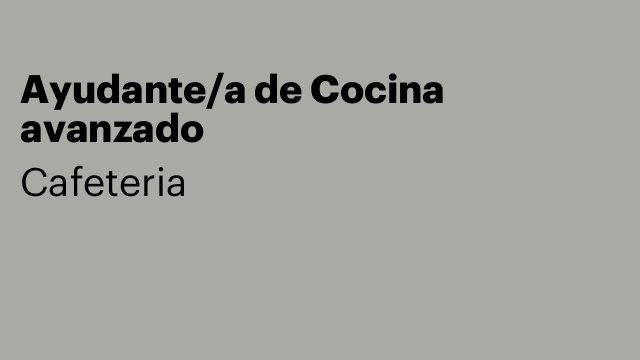 Ayudante/a de Cocina avanzado