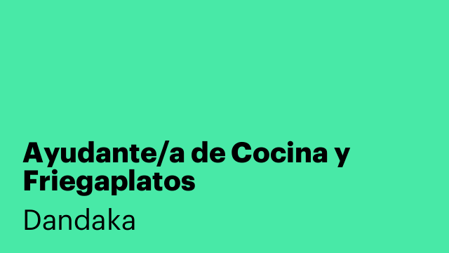 Ayudante/a de Cocina y Friegaplatos