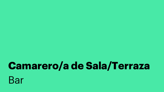 Camarero/a de Sala/Terraza