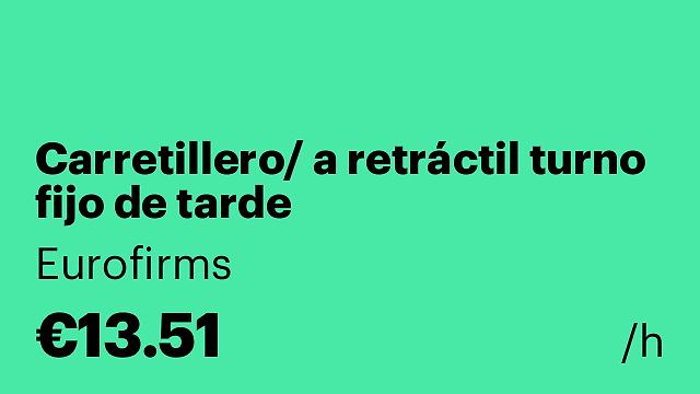 Carretillero/ a retráctil turno fijo de tarde